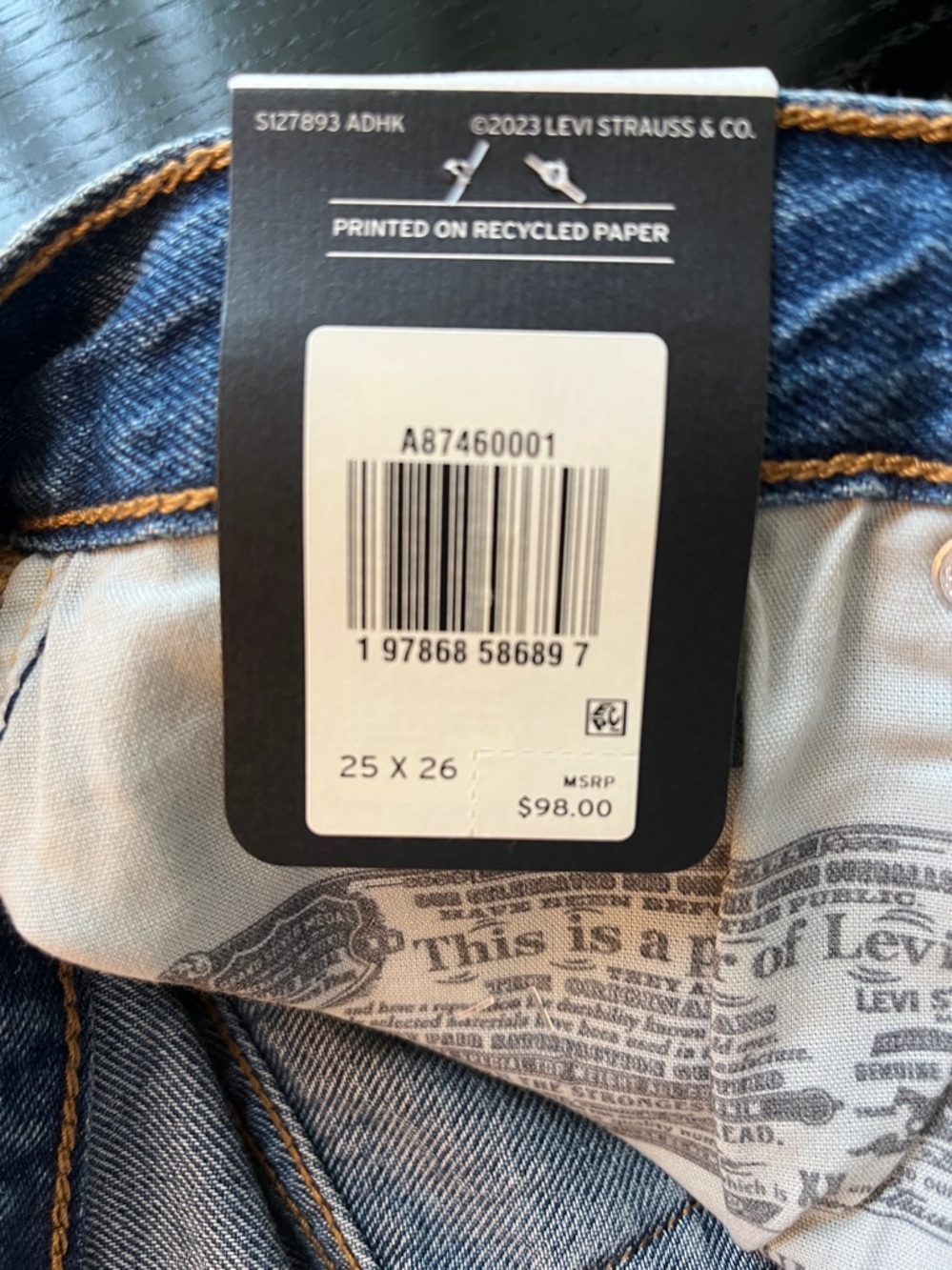 Levi's 501 Original Fit Cropped Lightweight Women’s Jeans size 25 NWT - Picture 9 of 9